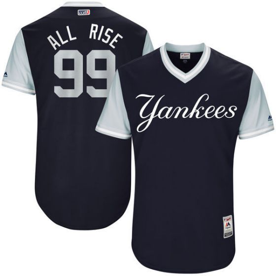 Men New York Yankees #99 All Rise Blue New Rush Limited MLB Jerseys
